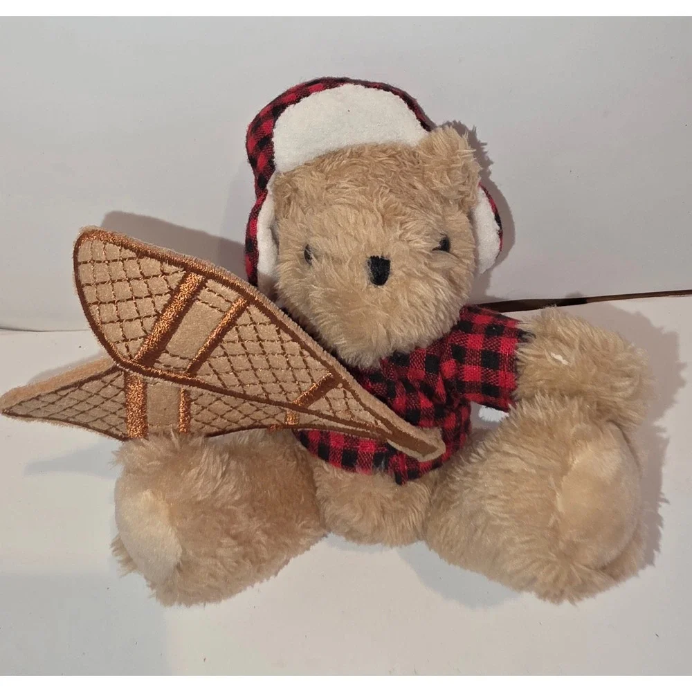Plush Teddy Bear Christmas Ornaments Sledding Skating Snowshoeing Set of 3
